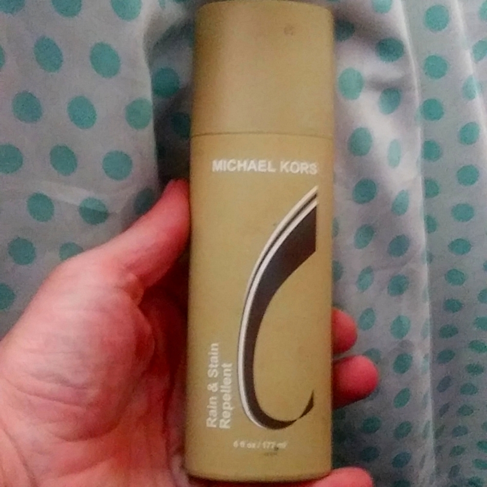 Michael Kors Rain & Stain Repelent high end protection on shoes and purses.